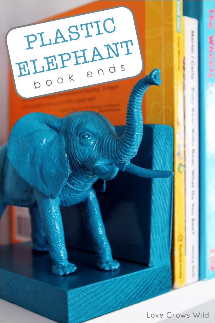 Plastic Elephant Bookends