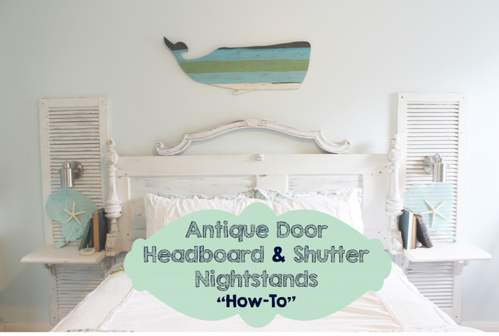Antique Door Headboard and Shutter Nightstands