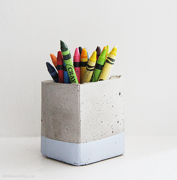 Concrete Crayon Holder