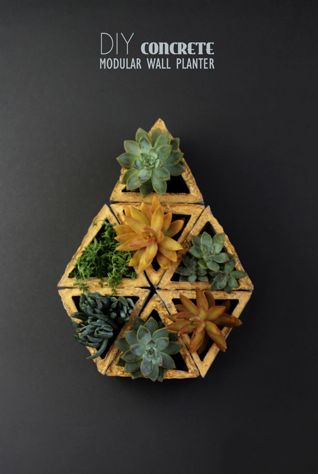 Concrete Modular Geometric Wall Planters