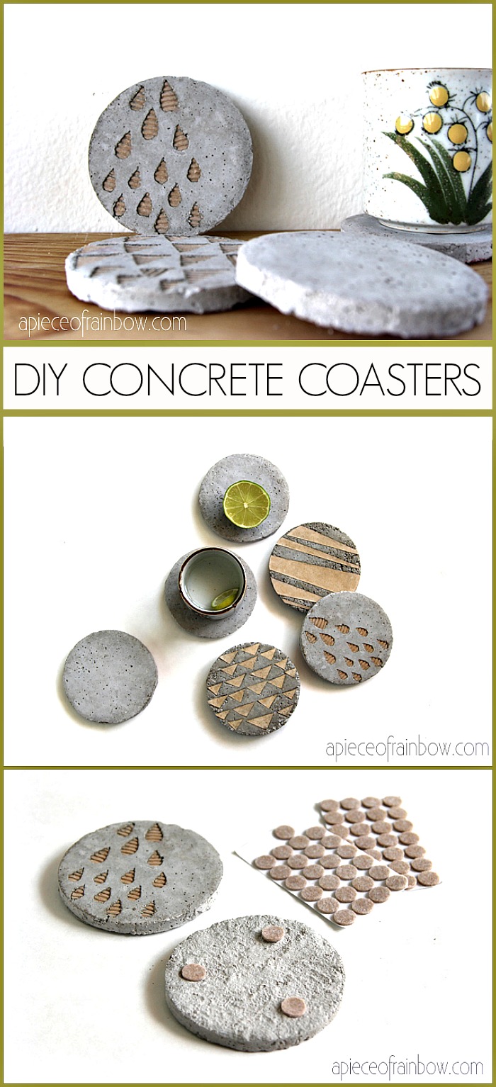 DIY Concrete Coasters with Decorative Inserts