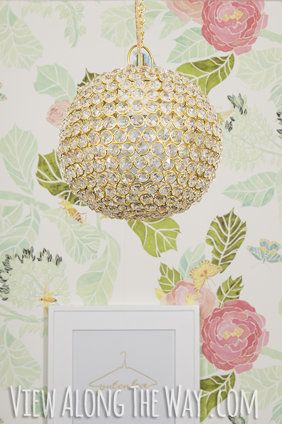 DIY Crystal Ball Chandelier