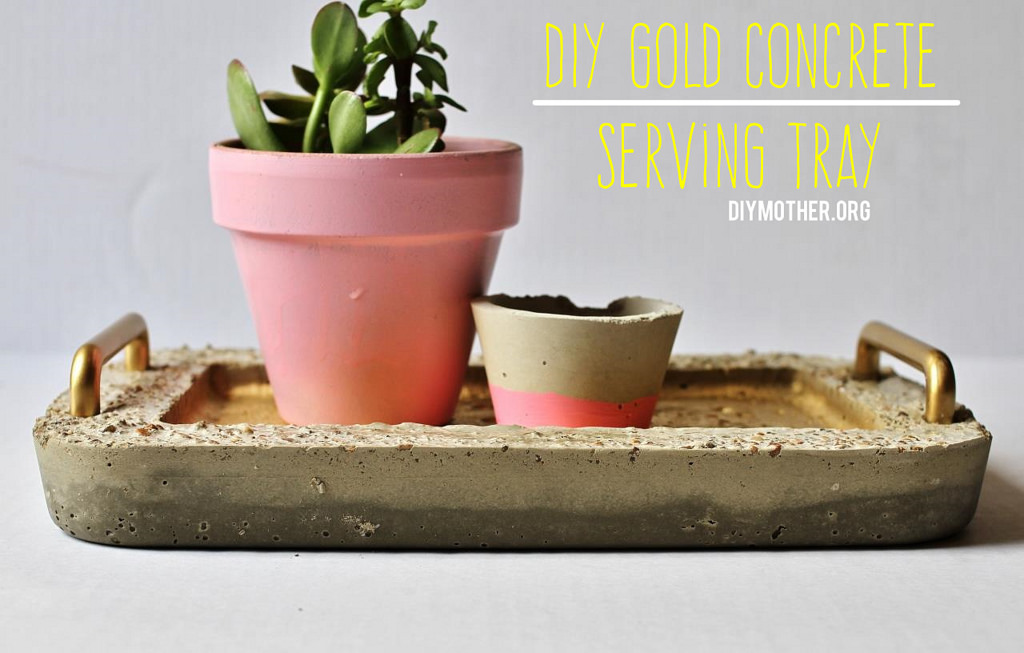 DIY Gold Concrete Serving Tray