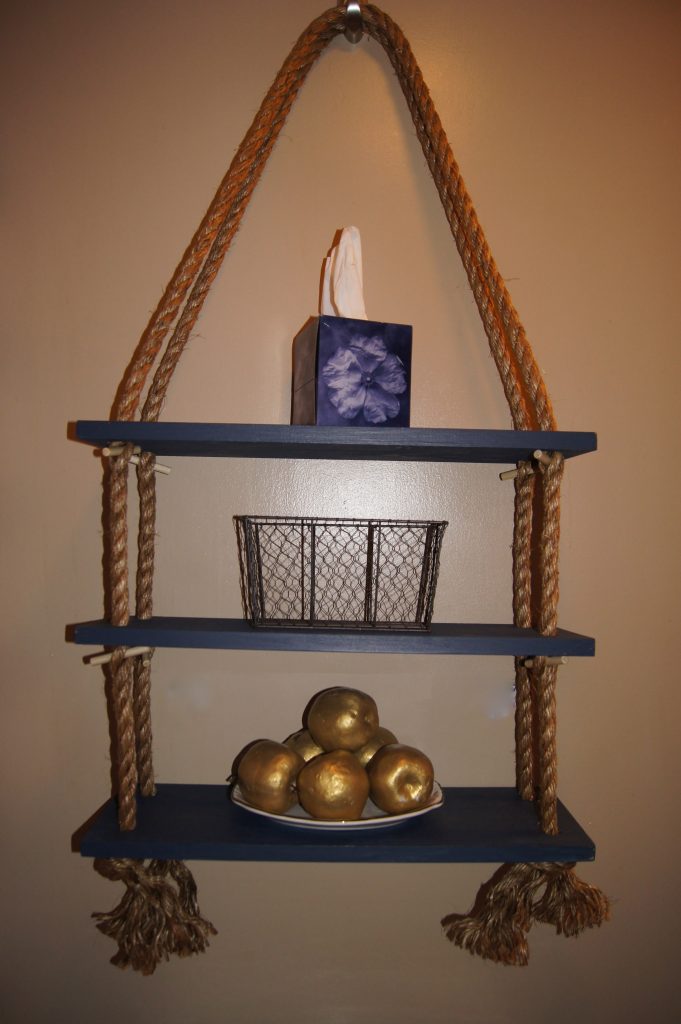 DIY Nautical Rope Shelf