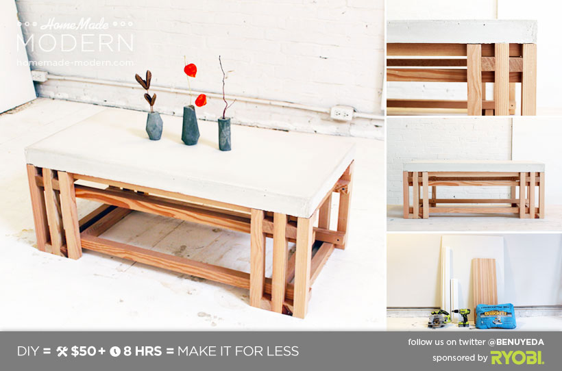 EP15 Concrete + Wood Coffee Table