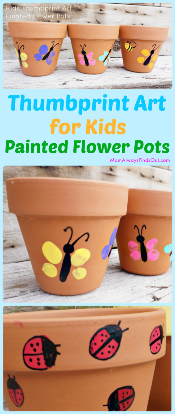 Thumbprint Art Painted Flower Pots