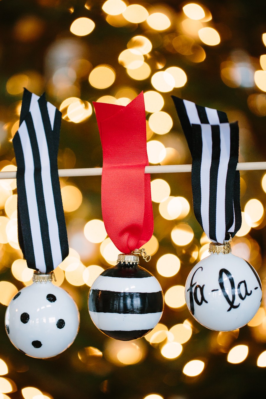 Black and White Ornaments A La Kate Spade