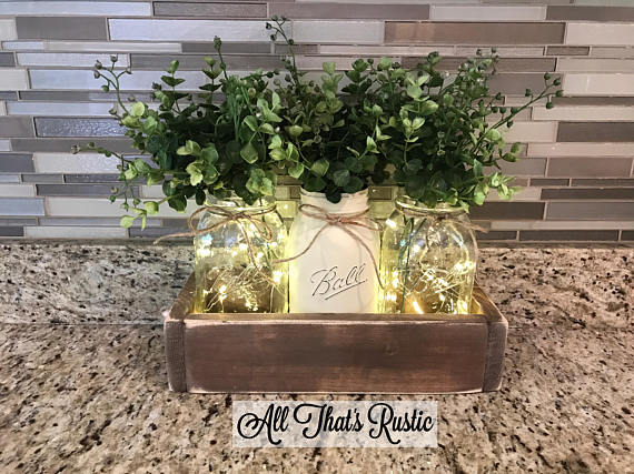 Farmhouse Table Mason Jar Centerpiece