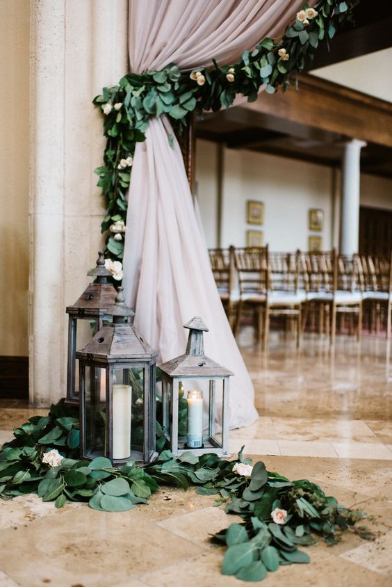 Glorious Garlands Adorn Floor Lanterns