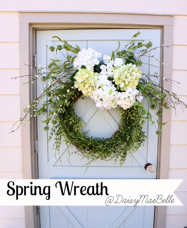 Hydrangea and Twiggy Branches Spring Wreath