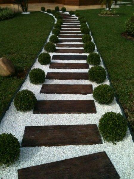 Wooden Step Garden Pathway