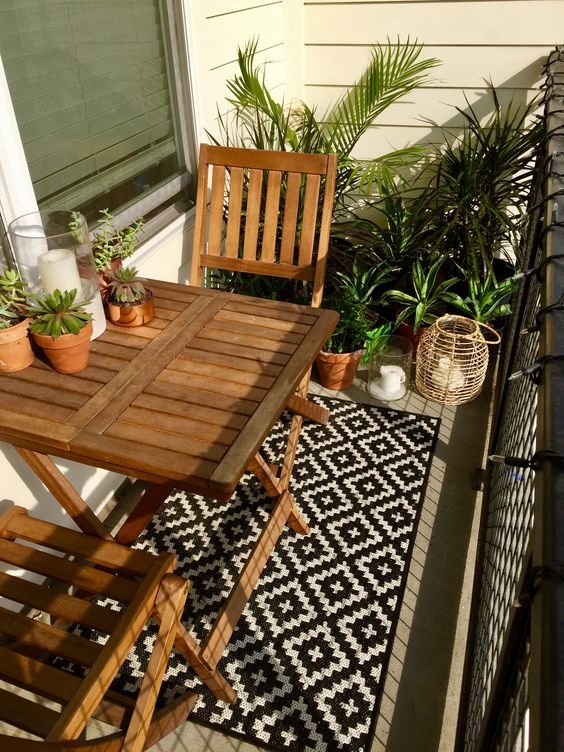 Small Balcony Furniture and Greenery