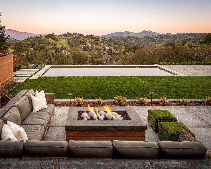 Wicker Sectional with Gray Outdoor Cushions