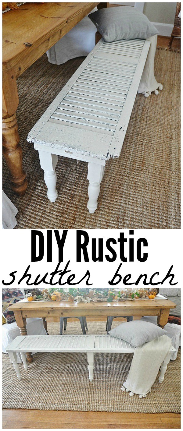 DIY Rustic Shutter Bench