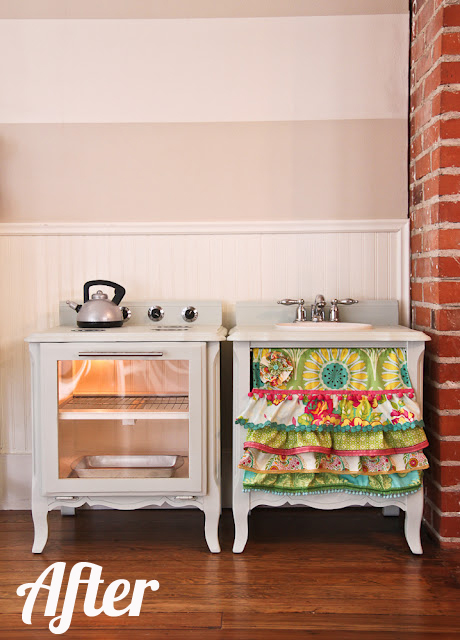 Antique looking Cabinets to Play Kitchen