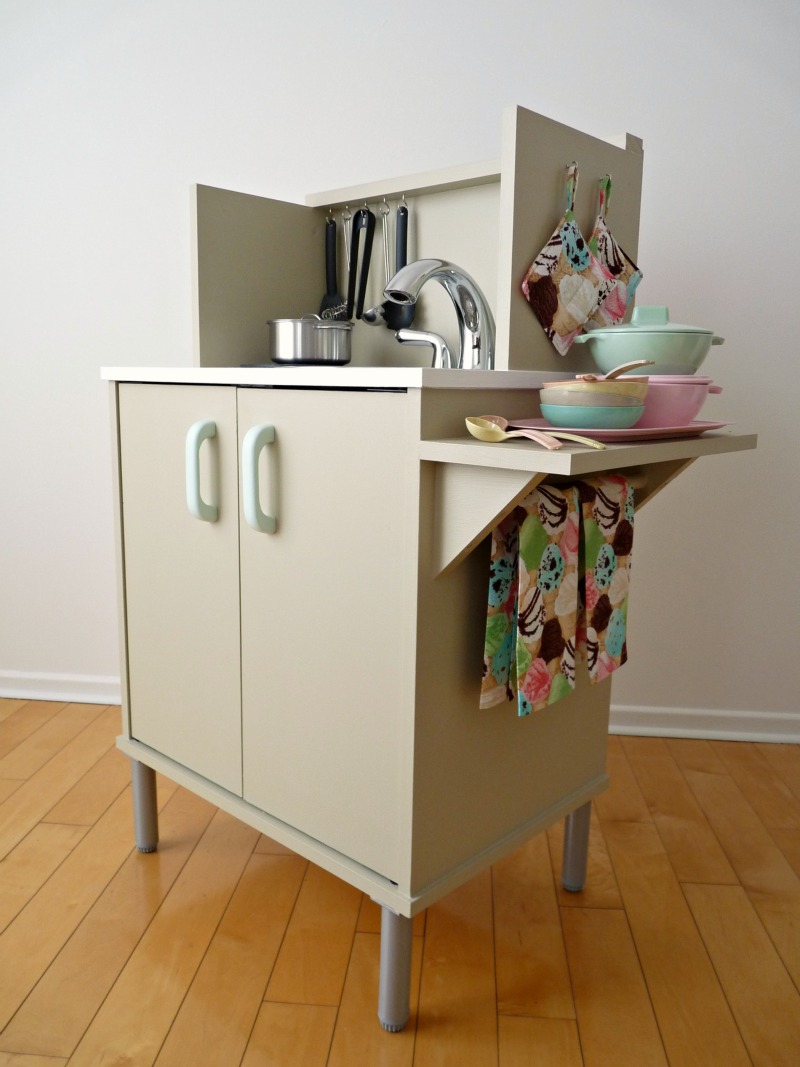 DIY Play Kitchen with Extended Counter