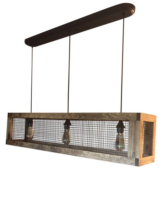 11. Rustic Light Wood Chandelier