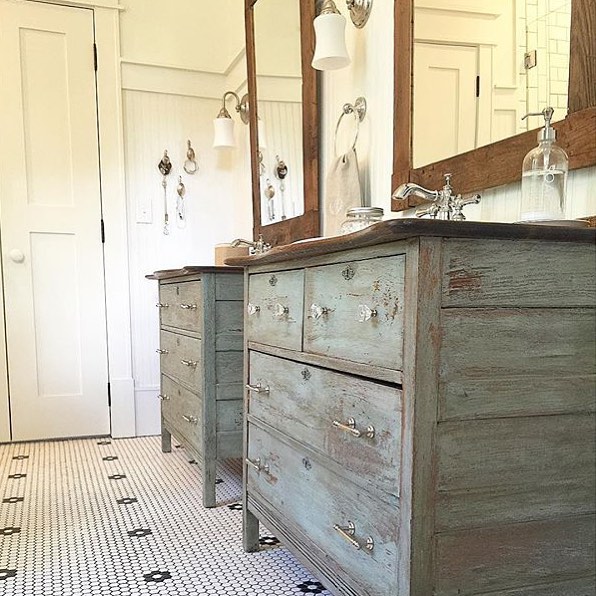 18. Couple of Weathered Vanities