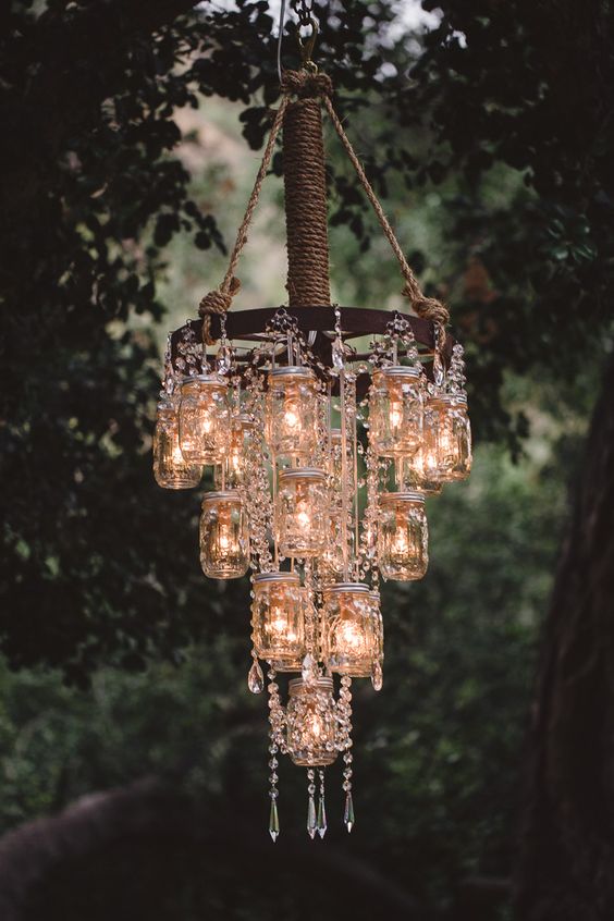 18. Repurposed Mason Jar Chandelier