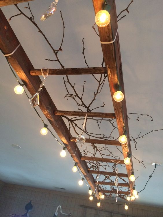 5. Hanging Ladder Lighting