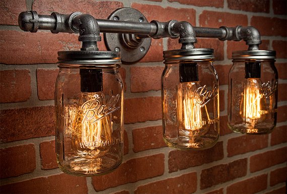 7. Mason Jars to Rustic Light Decor