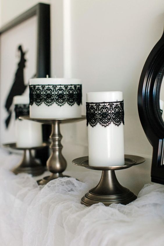 Glamorous Yet Spooky Candle Decor