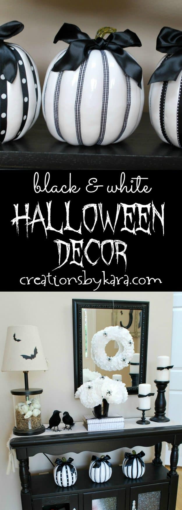 Black and White Halloween Display