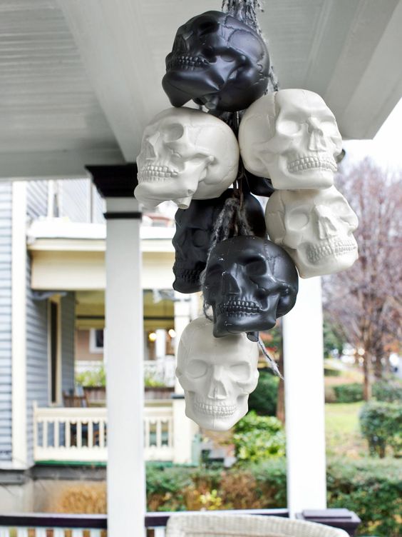 Black and White Skull Hanging