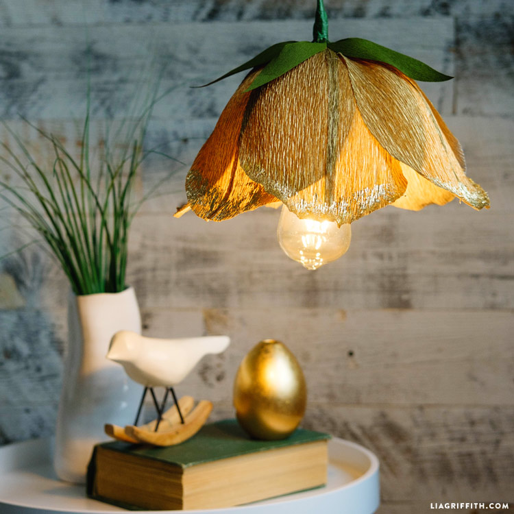 Crepe Paper Flower Pendant Light