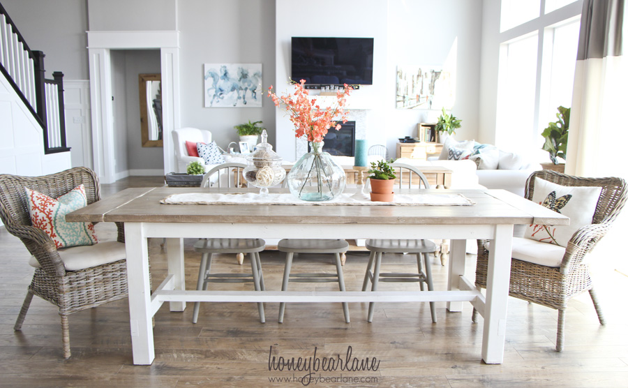 DIY Farmhouse Table And Bench