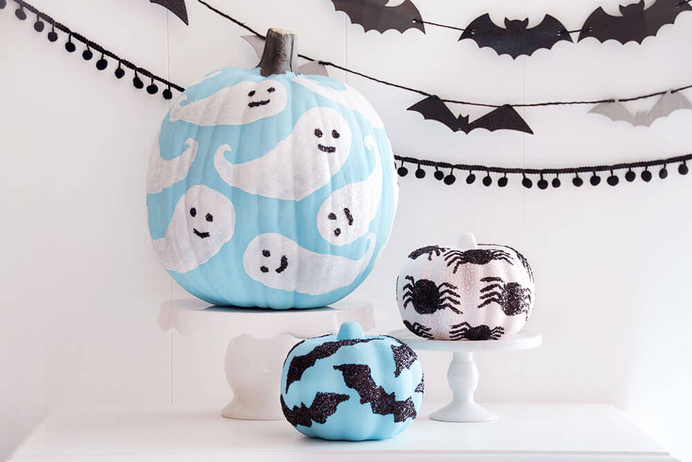 Glitter Decorated Pumpkins