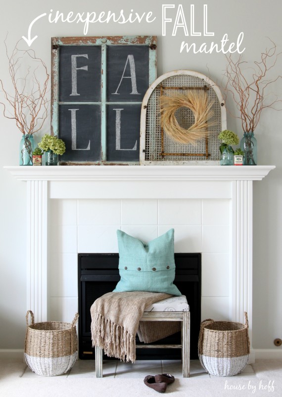 Inexpensive Fall Mantel
