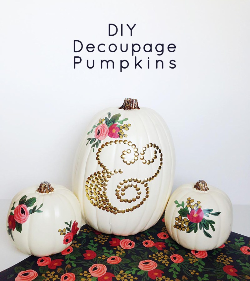 No Carve Decoupage Pumpkins