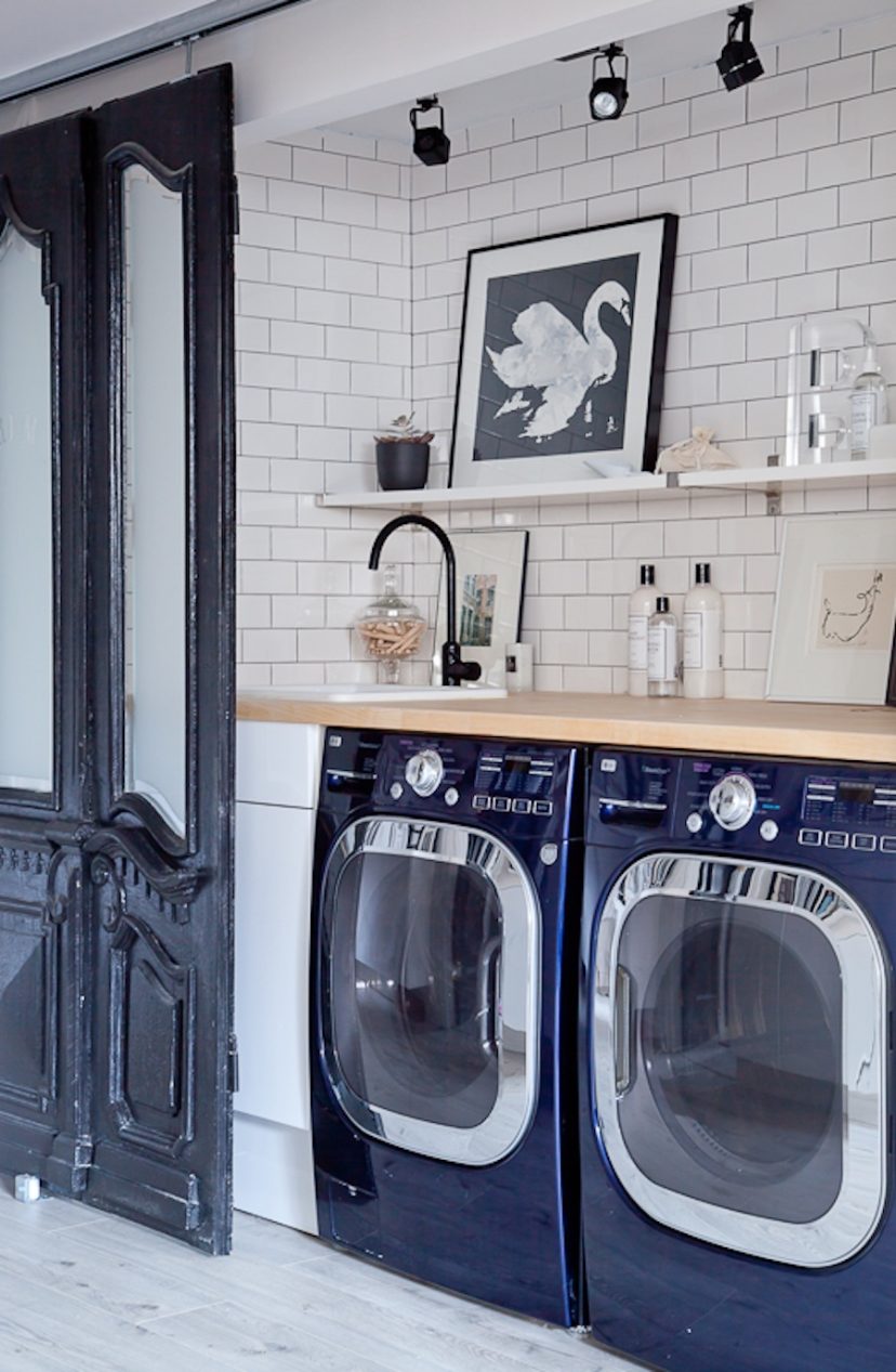 An Eclectic High Glam Laundry Room