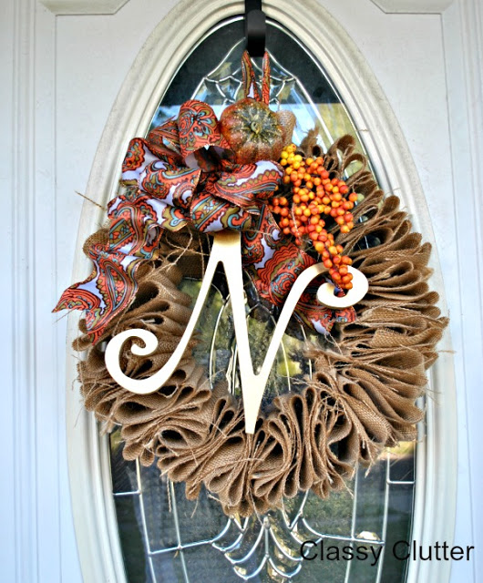 $5 Burlap Fall Wreath