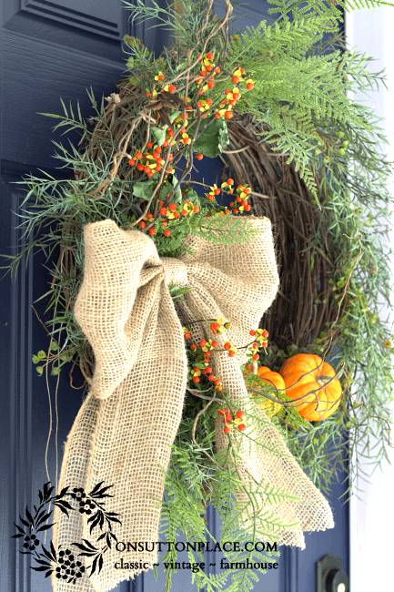 Bittersweet and Burlap Wreath
