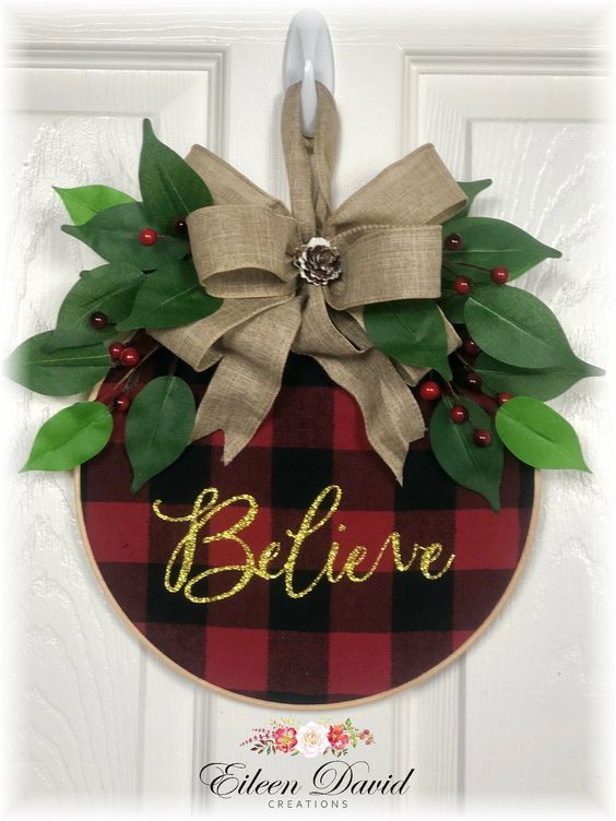 Buffalo Check Bow Wreath