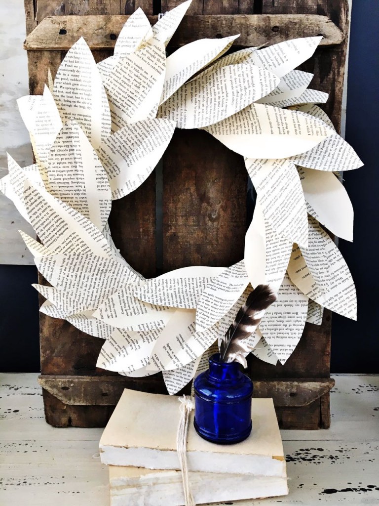 Book Page Magnolia Wreath