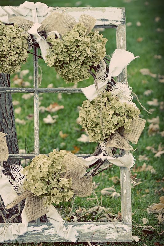 Leafy Burlap Ribbon Wreath