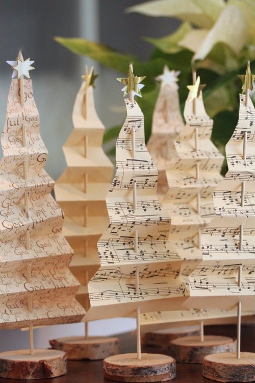 Music Sheet Christmas Trees