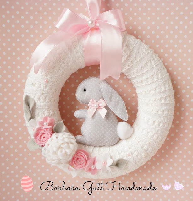 Pastel Bunny Rabbit Easter wreath