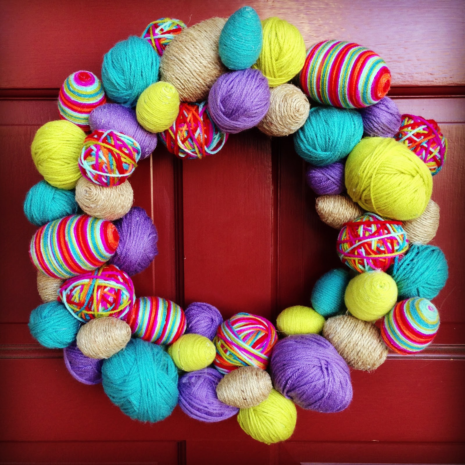 Yarn Easter Egg Wreath