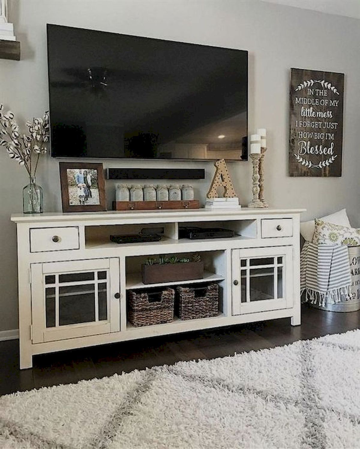 Cream Finish TV Unit with Ample of Storage