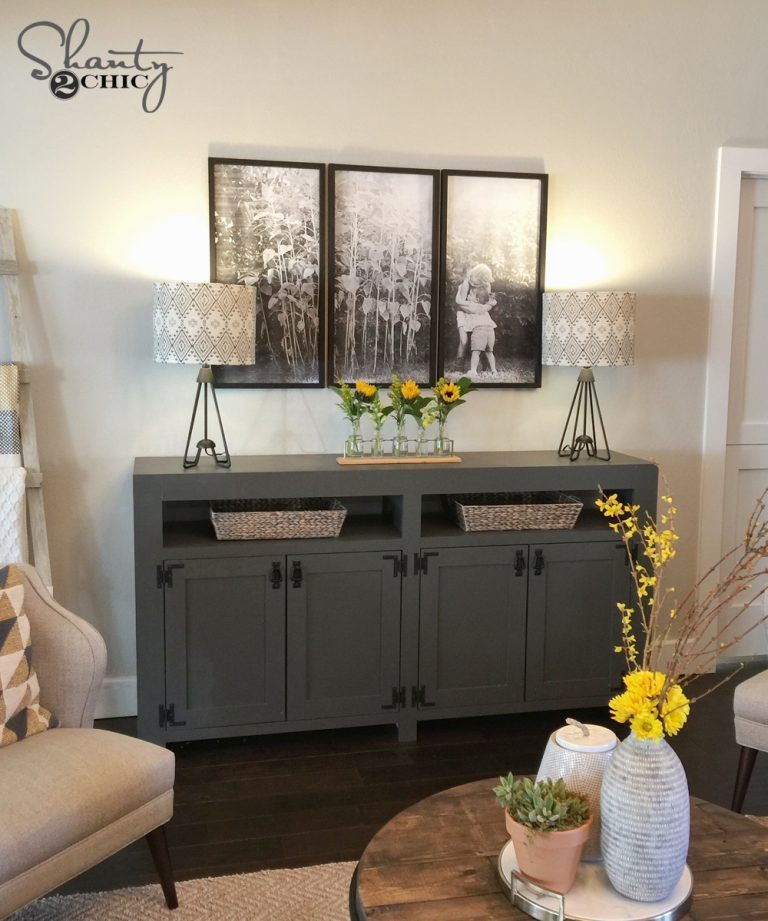 DIY Modern Farmhouse Media Console Table
