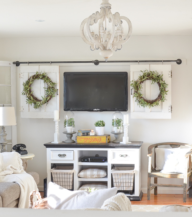 DIY Television Cover with Old Doors
