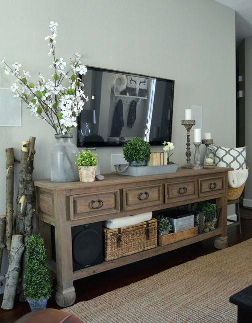 Durable TV Unit with Top Drawers