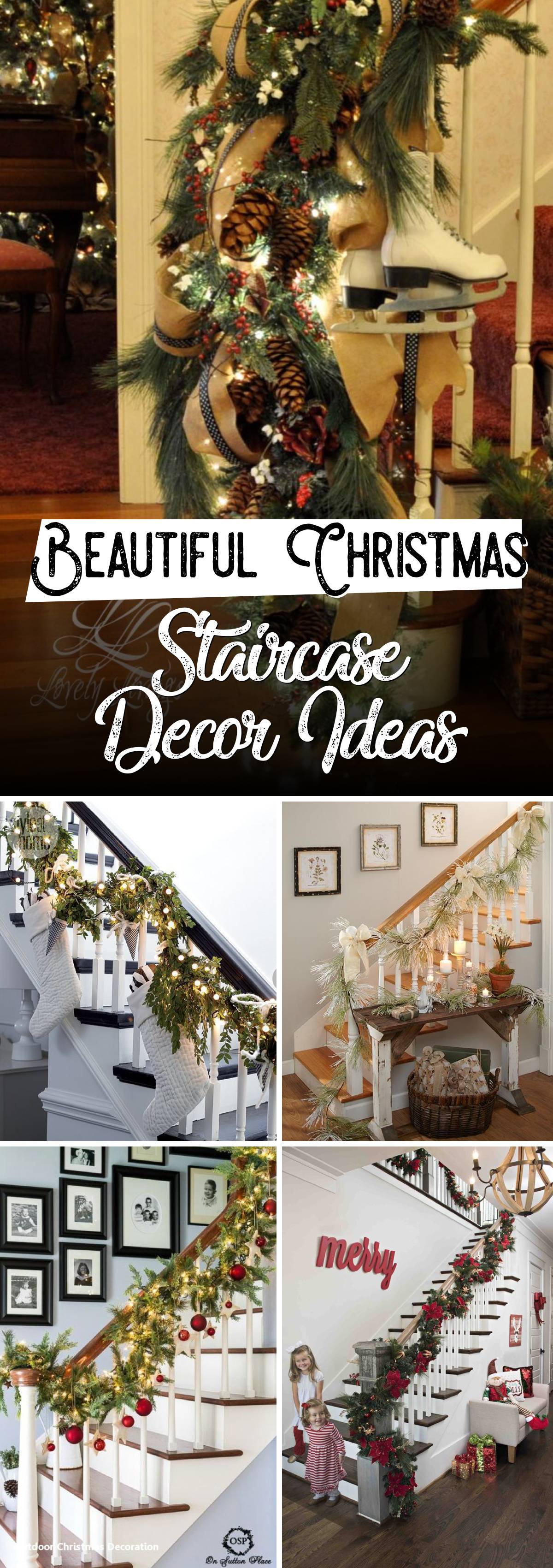 Beautiful Christmas Staircase Decor Ideas